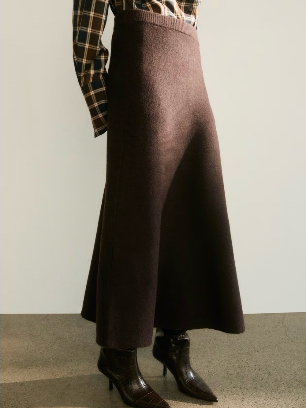 H&M Dark Brown Maxi Skirt